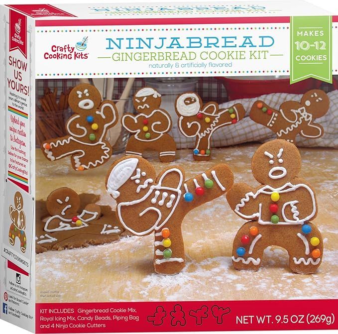 Ninjabread Gingerbread Cookie Kit - 9.5oz Baking Kit w/ Cookie Mix, Royal Icing Mix, Candy Beads,... | Amazon (US)