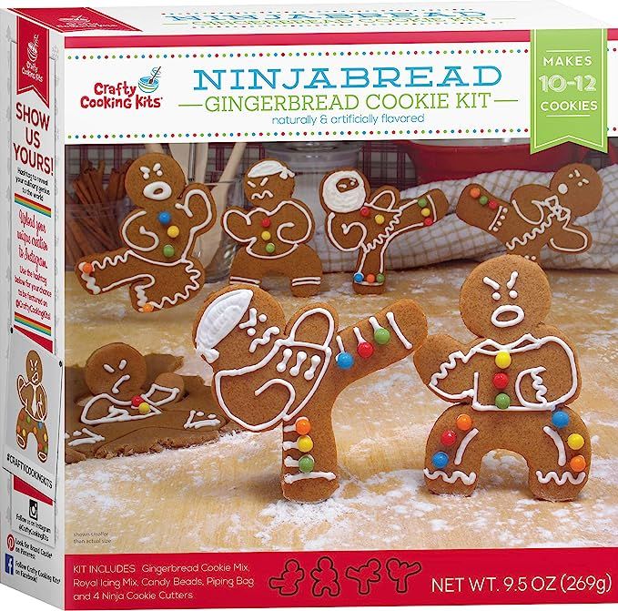 Ninjabread Gingerbread Cookie Kit - 9.5oz Baking Kit w/ Cookie Mix, Royal Icing Mix, Candy Beads,... | Amazon (US)