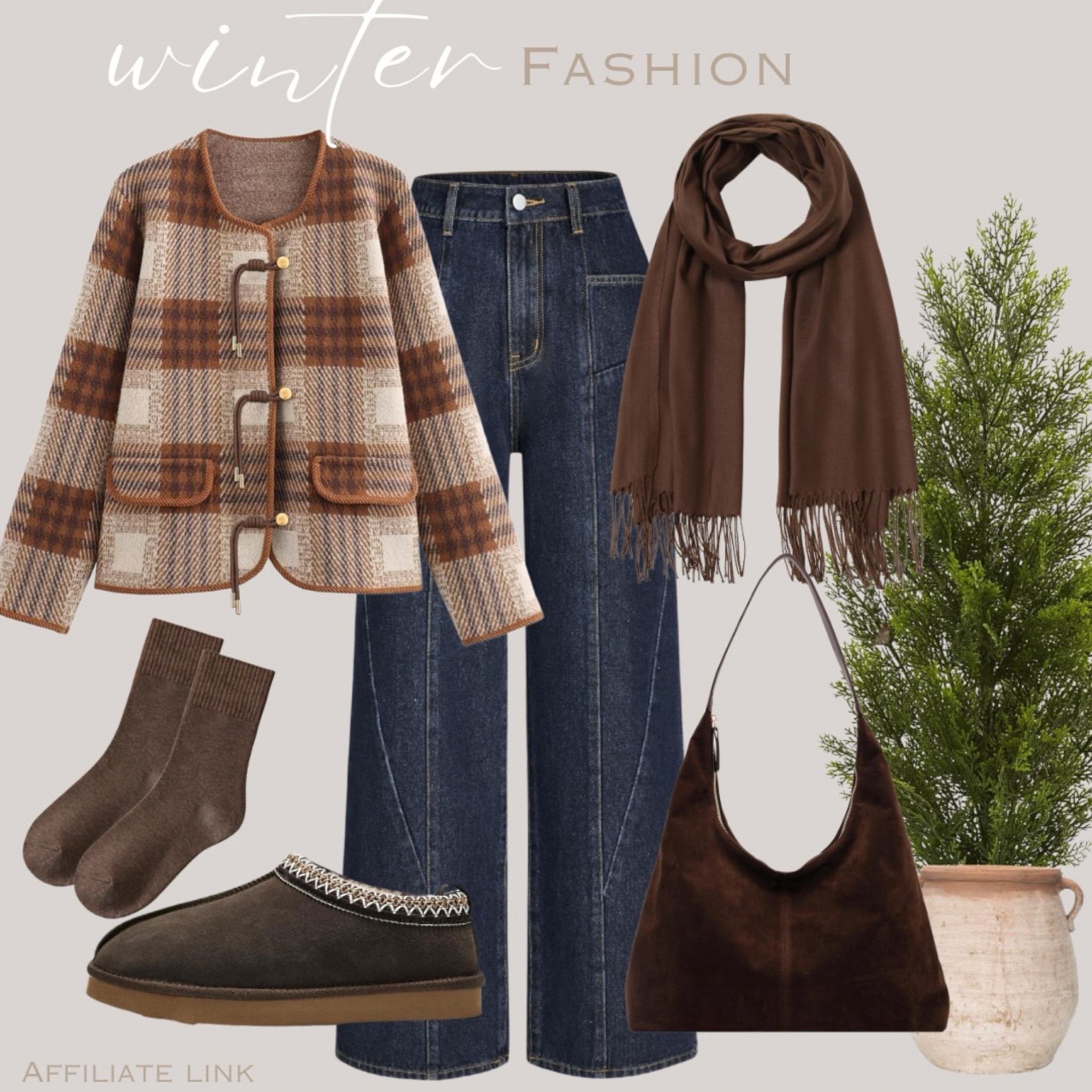 Winter Fashion! 🤎


Plaid jacket, winter coat, wide leg jeans, scarf, socks, sued slouch bag, slippers, winter outfit Inspo 

#amazon #amazonfashion 

#LTKStyleTip #LTKHoliday #LTKSeasonal