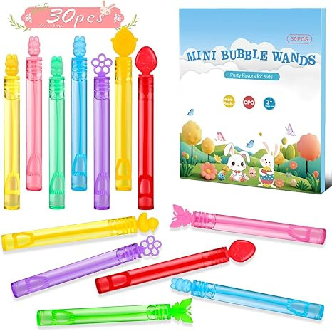 Easter Party Favors Mini Bubble Wands 30PCS Easter Egg Fillers Easter Basket Stuffers Kids Bubble... | Amazon (US)