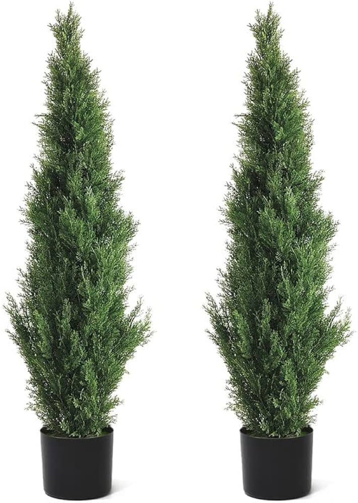 3-Feet Artificial Cedar Topiary Tree, 2 Pack Green Fake Tree Christmas Cedar Tree Potted Plants f... | Amazon (CA)