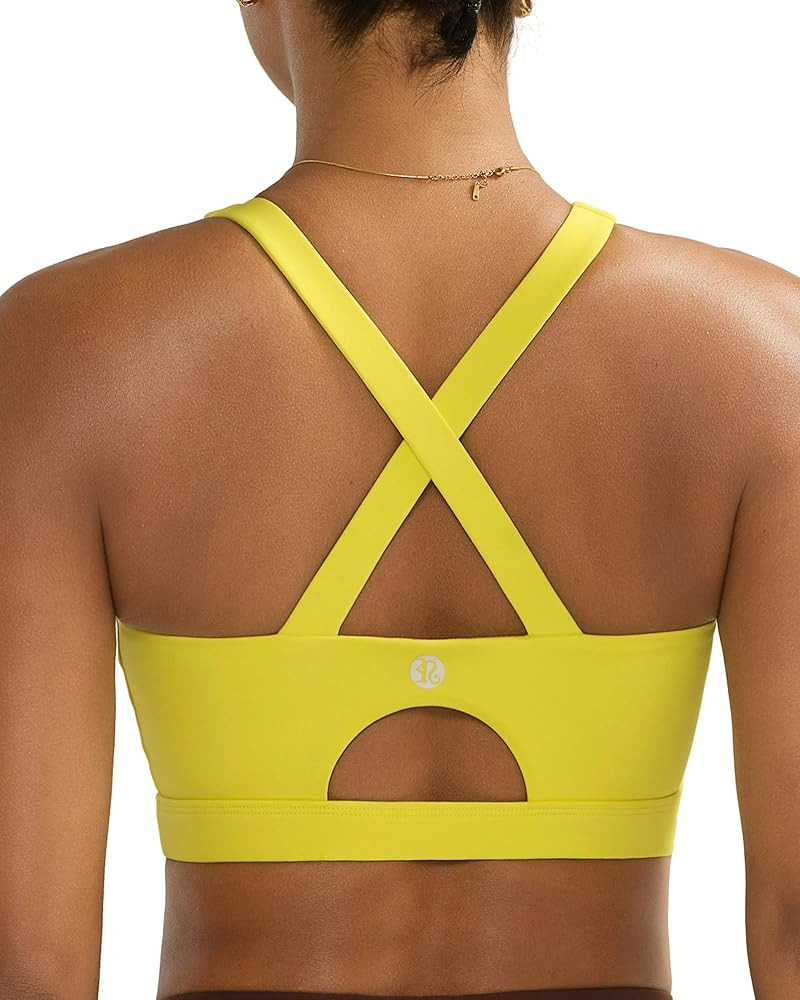 RUNNING GIRL Sports Bra for Women High Support,Molded Cup Strappy Running Sports Bras with Sewn i... | Amazon (US)