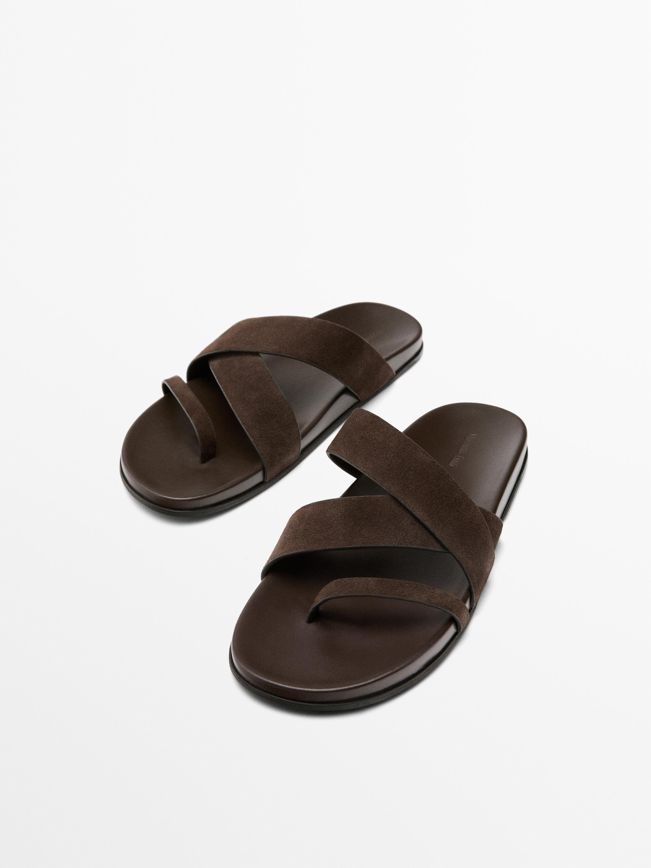 Leather strap sandals | Massimo Dutti US