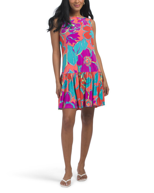 Jordyn Ruffle Hem Floral Mini Dress | TJ Maxx