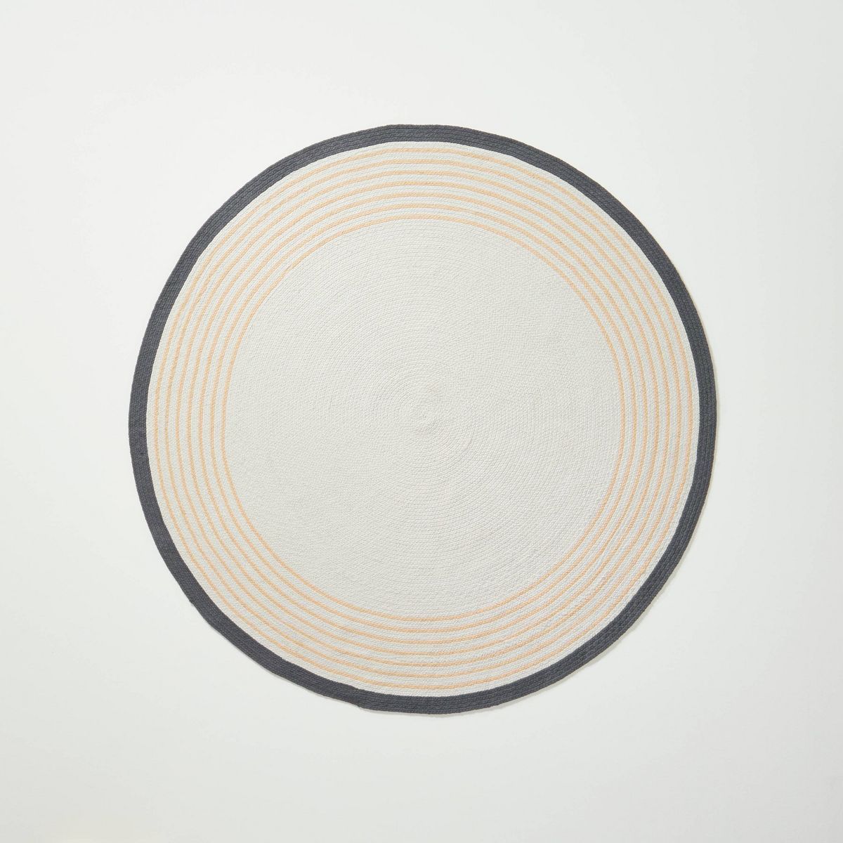Round 6' Border Stripe Braided Area Rug Neutral - Hearth & Hand™ with Magnolia | Target