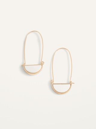 Gold-Tone Opal-Color Drop Hoop Earrings for Women | Old Navy (US)