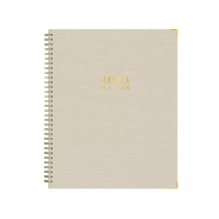 2021 Planner Fabric 8.5" x 11" Weekly/Monthly Wirebound - Natural - Day Designer | Target