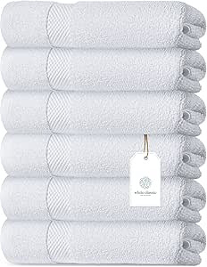Luxury White Hand Towels - Soft Circlet Egyptian Cotton | Highly Absorbent Hotel spa Bathroom Tow... | Amazon (US)