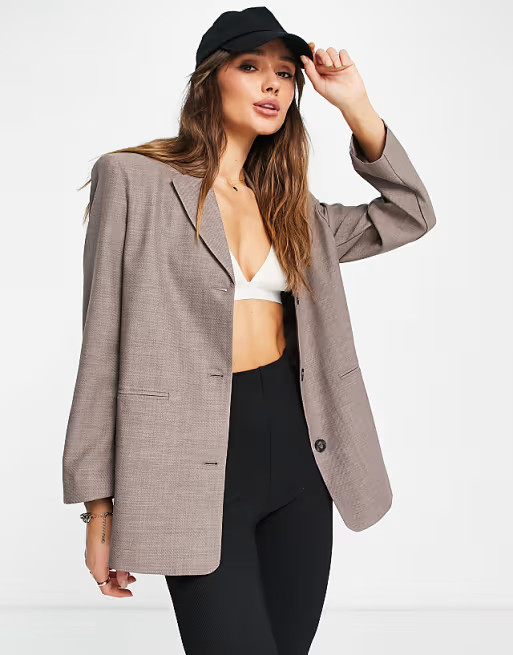 ASOS DESIGN dad blazer in heather brown  | ASOS | ASOS (Global)