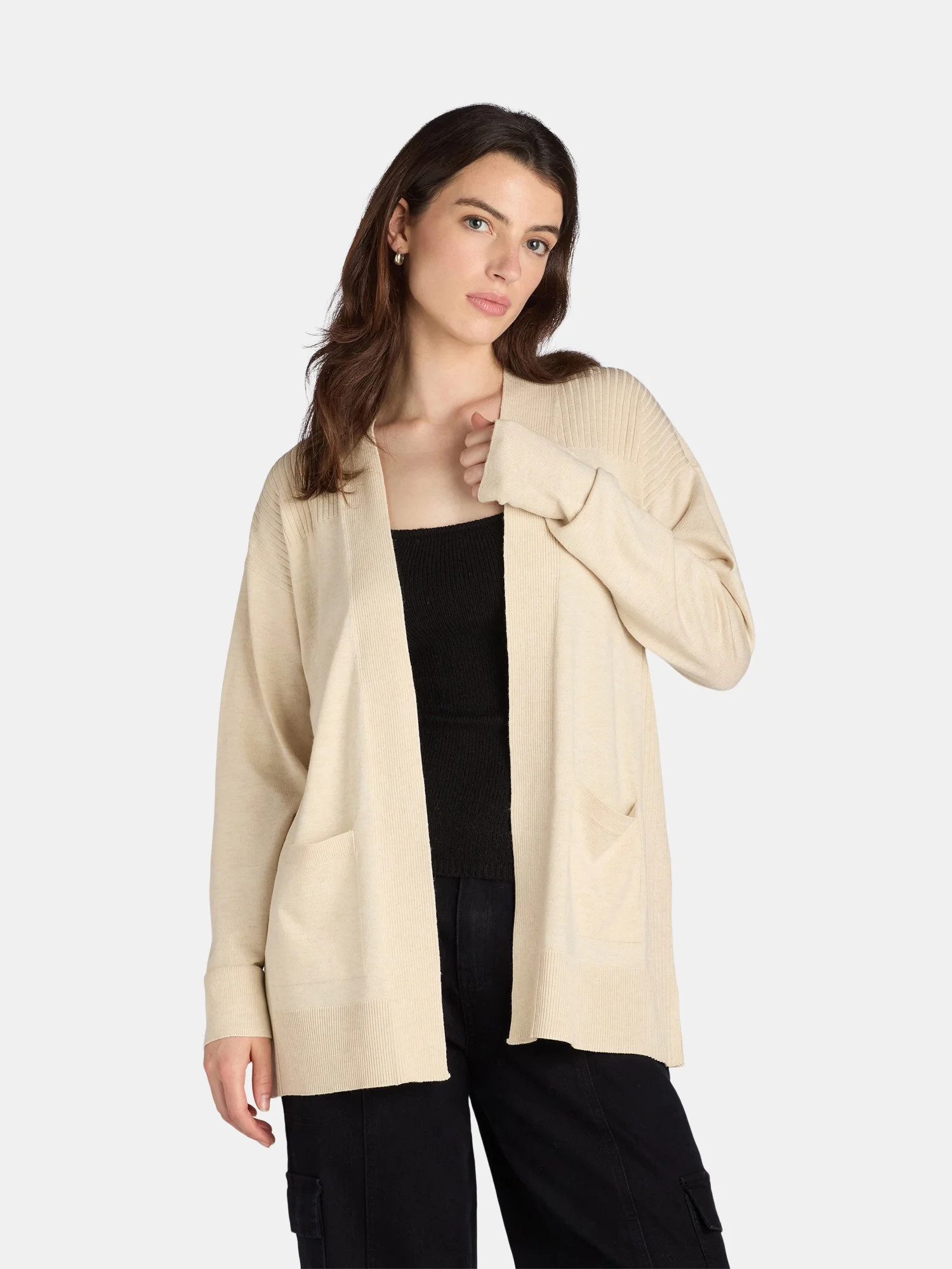 Time and Tru Women's Open Front Cardigan, Size XS-XXXL | Walmart (US)