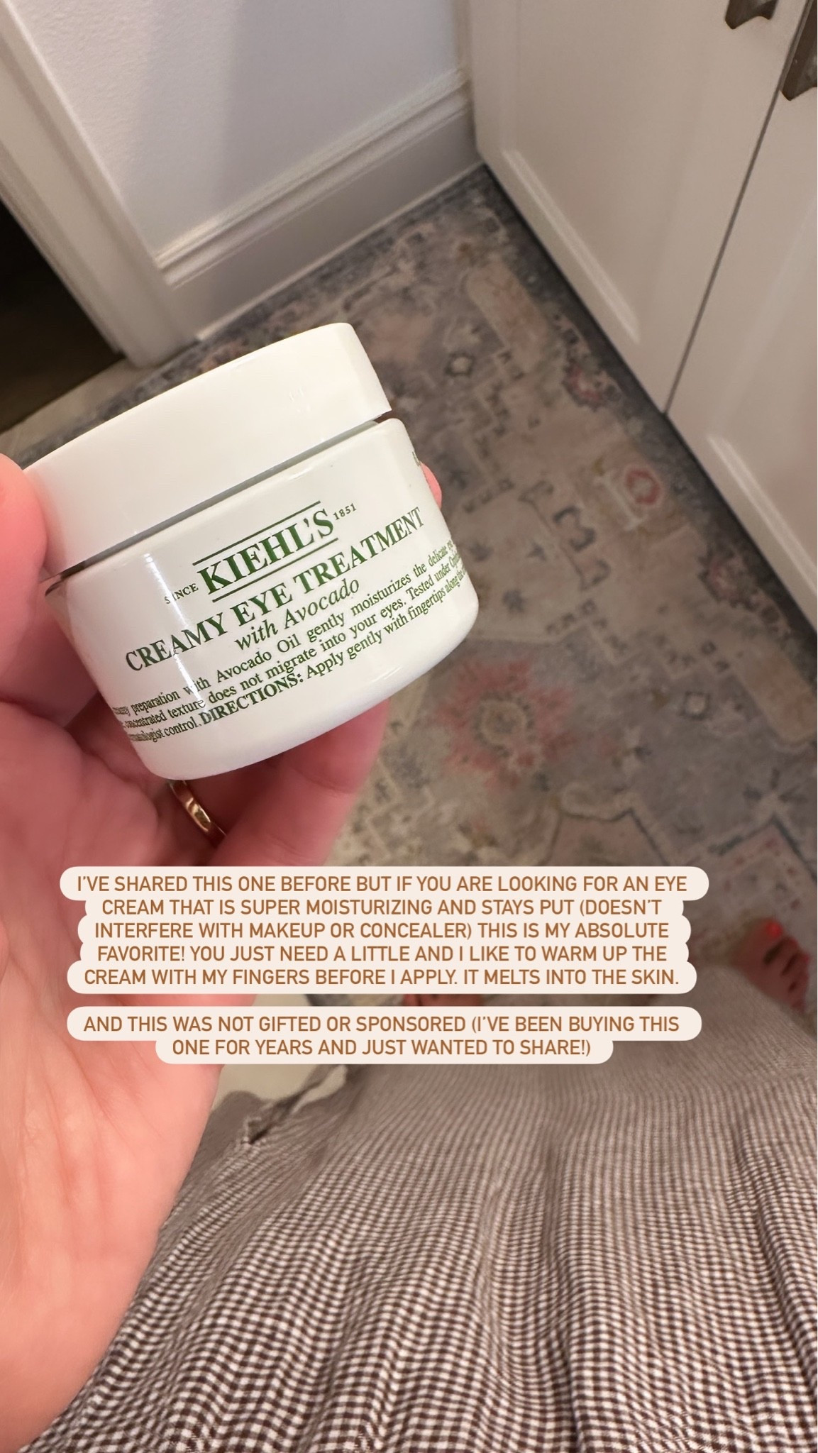 The best eye cream if you like something very moisturizing. It also stays put under makeup!