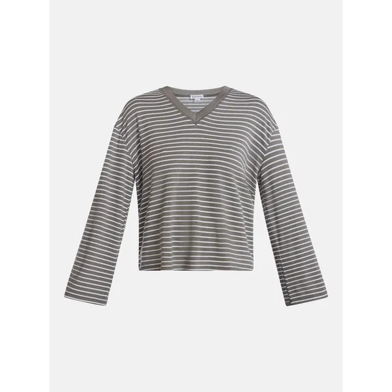 Scenario Women's and Women's Plus Relaxed Tee with Long Sleeves, Sizes XS-4X | Walmart (US)