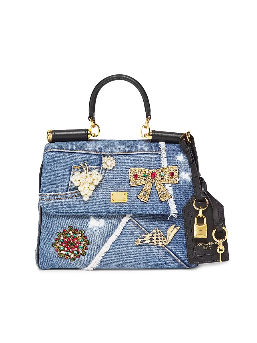 Women's Like A Virgin Embellished Denim Top Handle Bag - Blue Multicolor | Saks Fifth Avenue