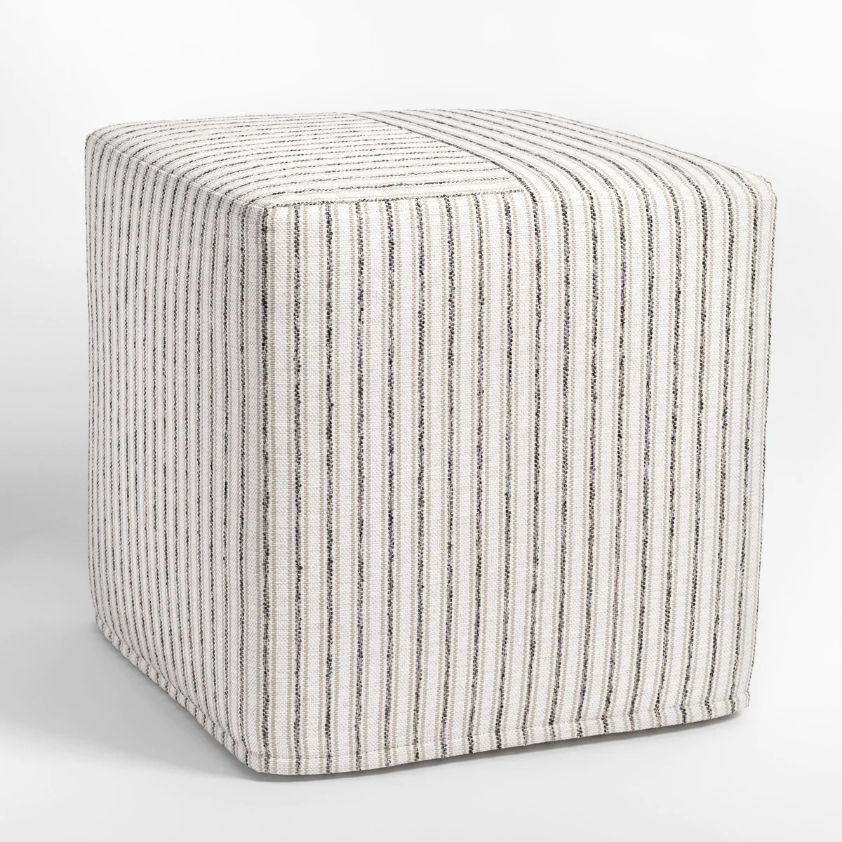 Rodin Stripe 16x16 Cube Ottoman, Natural | Tonic Living