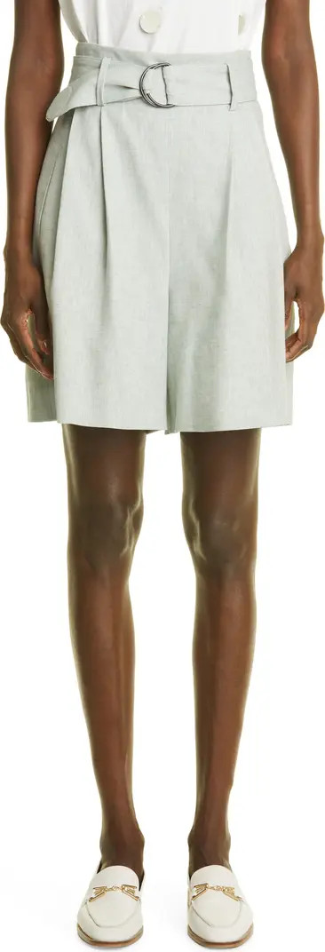 Fiorellina Belted Linen Bermuda Shorts | Nordstrom