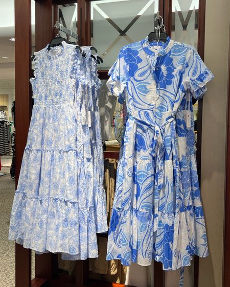 Blue and white grandmilennial dress