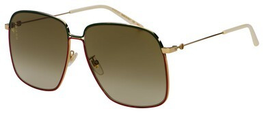 Gucci Sunglasses GG0394S 003 Gold/Green/Red | Brown Gradient Lens | Sunglass Outlet
