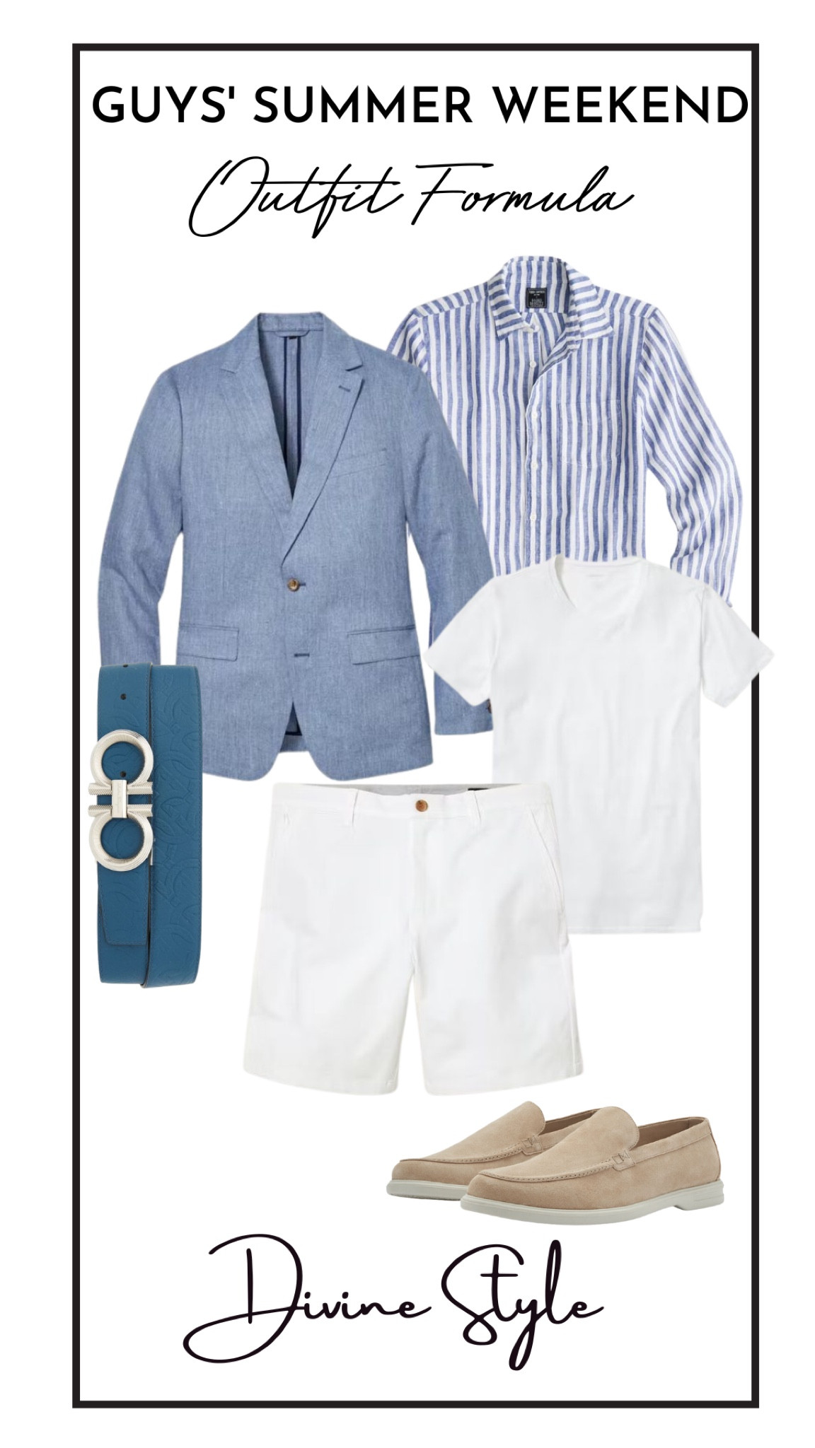 Get ready for summer guys in this stylish yet polished outfit perfect for dinner, nights on the town or any event. Wear these pieces separately or together with a dressy tee or button up shirt. Summer styling! ☀️ 🌴 

#LTKSeasonal #LTKFind #LTKmens
