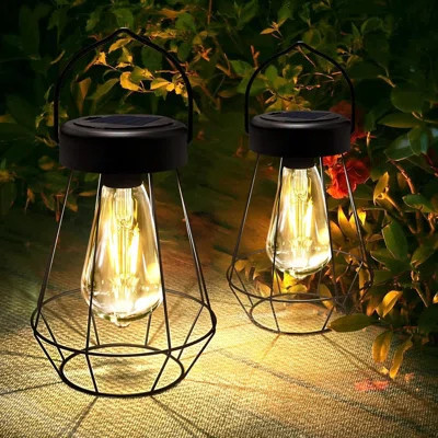 10.6'' Outdoor Lanterns Metal Hanging Solar Lights | Wayfair North America