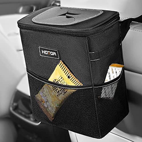 HOTOR Car Trash Can with Lid and Storage Pockets, 100% Leak-Proof Car Organizer, Waterproof Car G... | Amazon (US)