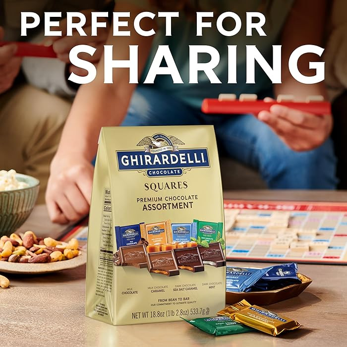 GHIRARDELLI Premium Chocolate Assortment SQUARES, 5.3 oz Bag Variety of Individually Wrapped Milk... | Amazon (US)
