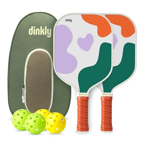 Dinkly Pickleball Paddles Set of 2 - USAPA Approved Graphite/Fiberglass Pickleball Racket, 2 Pickleball Rackets, 4 Balls and 1 Portable Carry Bag, Pickleball Gift for Women Men, Color Clouds | Amazon (US)