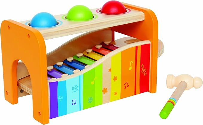 Hape Pound & Tap Bench with Slide Out Xylophone - Award Winning Durable Wooden Musical Pounding T... | Amazon (US)
