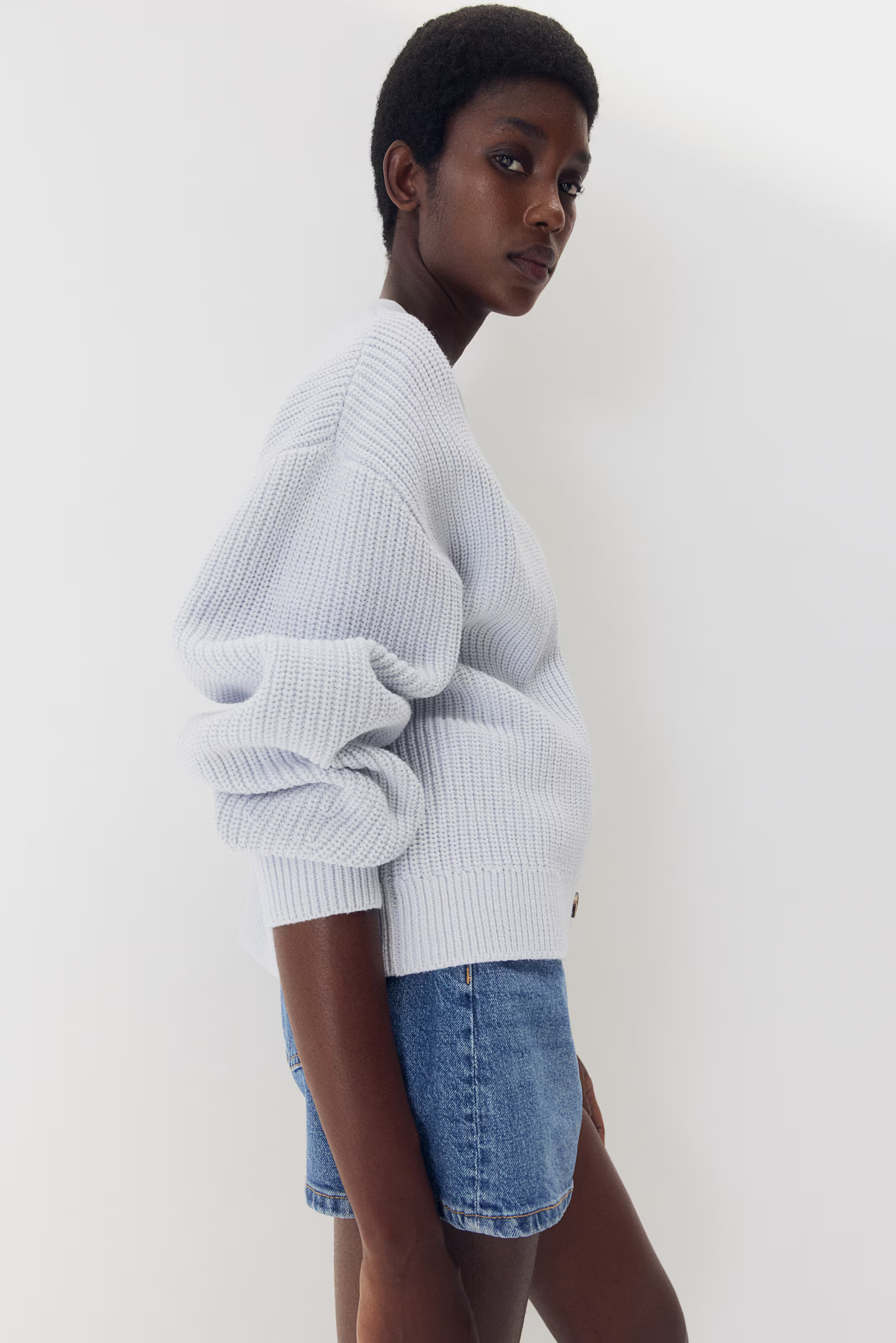 Cárdigan en punto de canalé - Azul pálido - MUJER | H&M ES | H&M (FR, IT, ES, PT, BE)
