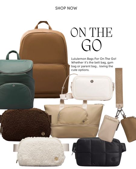 On the go bags I’m loving from Lululemon!! Loving the backpack as a gym bag or to take to the park or zoo as a mom with all the things! Also the crossbody bags for quick errands! These are so good and love the colors too! 

#LTKstyletip #LTKitbag #LTKSeasonal