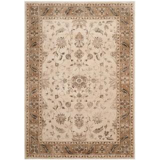 Vintage Stone/Caramel 5 ft. x 8 ft. Border Area Rug | The Home Depot
