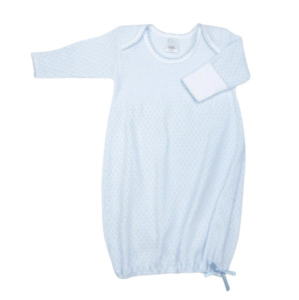 Paty Lap Gown - Blue Stripe with Blue Picot Trim | Ellifox