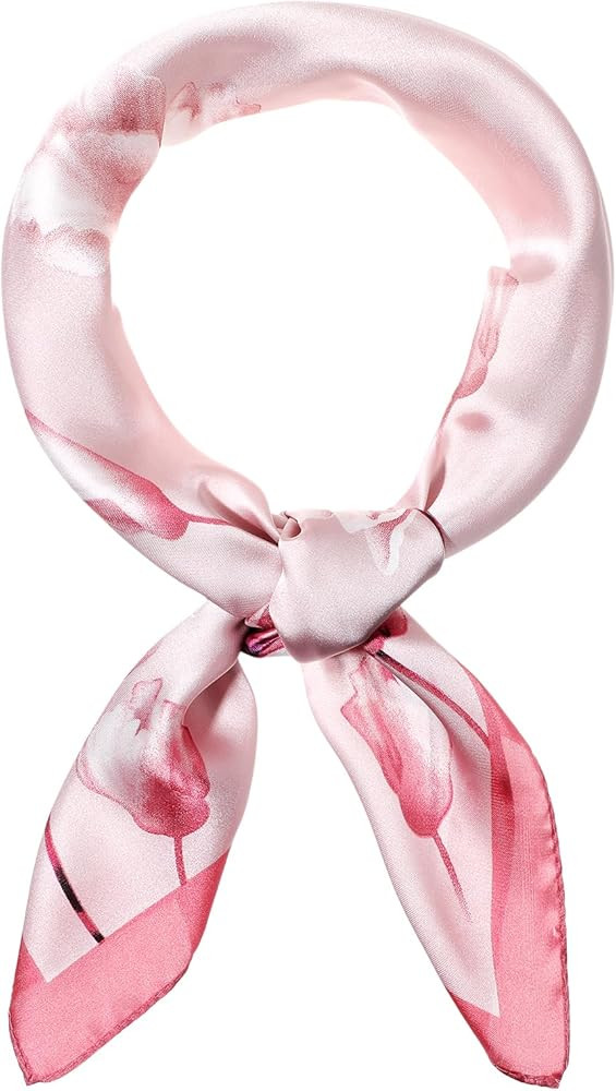 Lusofie Head Scarf for Women 27.5 Inches Lightweight Square Silk Bandana with Floral Design Versa... | Amazon (UK)