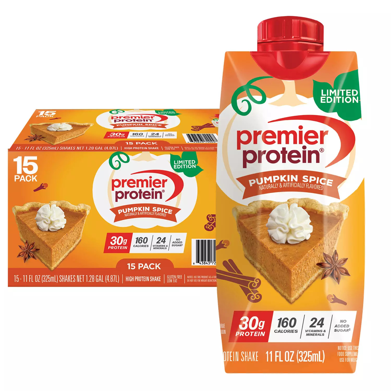 Premier Protein 30g High Protein Shake, Pumpkin Spice (11 fl. oz., 15 pk.) | Sam's Club
