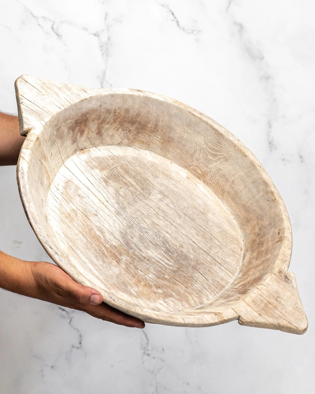 Large Sun Bleached Teak Dough Bowl / Fruit Bowl free - Etsy | Etsy (US)