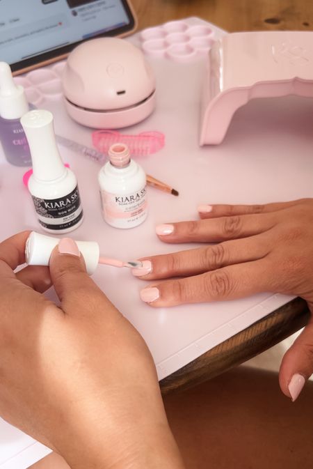 I’ve been really enjoying doing my own gel nails at home! :) This color is called “Love Spell” and it’s the best, creamy, blush pink! Also, a mini desktop vacuum is perfect for getting rid of all the dust. 