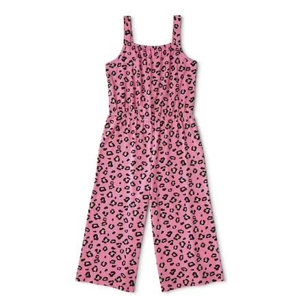 Wonder Nation Girls 4-18 & Plus Sleeveless Soft Yummy Cropped Play Jumpsuit | Walmart (US)