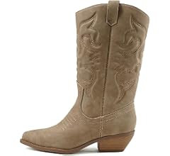 Soda Reno Women Western Cowboy Pointed Toe Knee High Pull On Tabs Boots | Amazon (US)