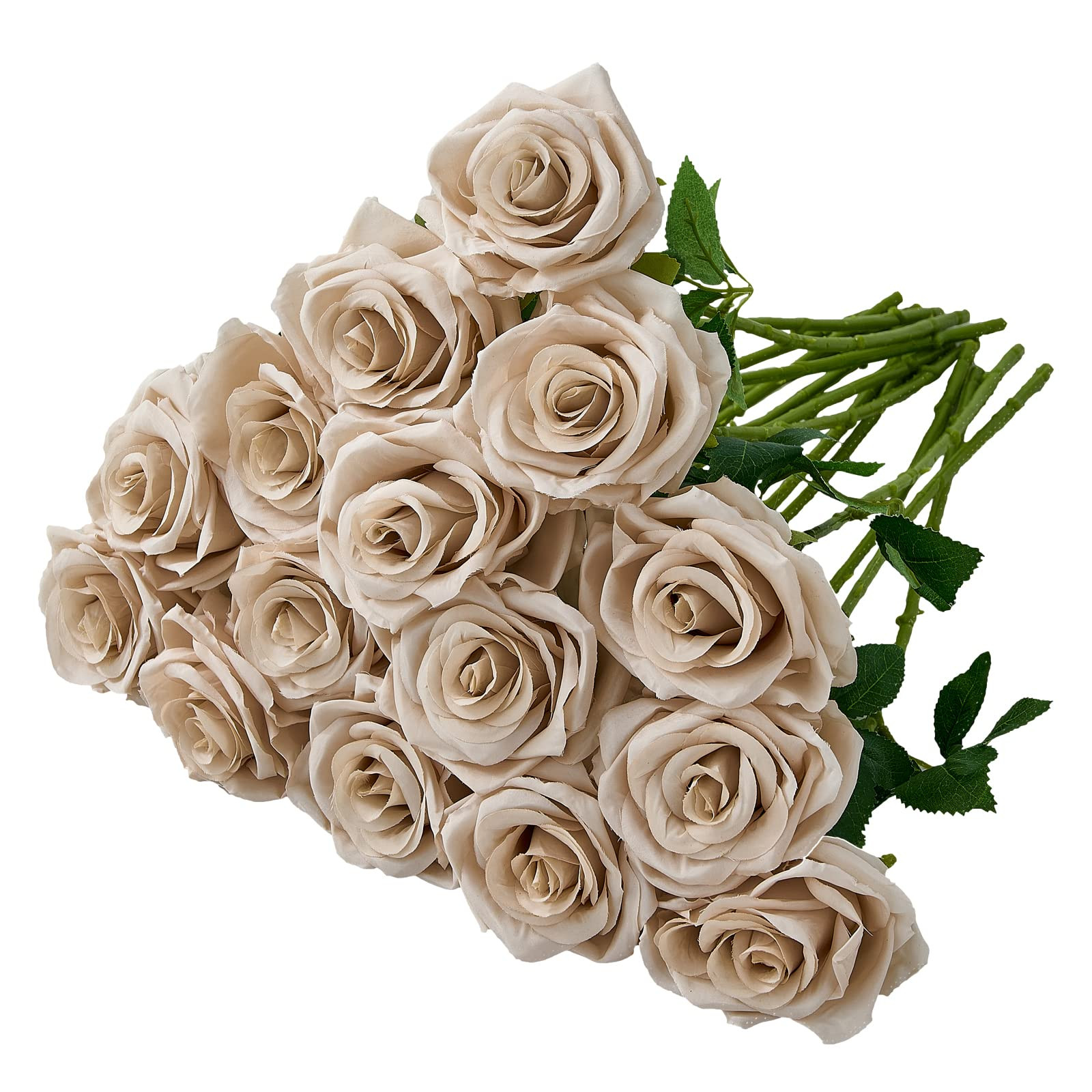 15pcs Fake Roses Artificial Silk Flowers Nude Faux Rose Flower Long Stems Bouquet for Arrangement... | Amazon (US)