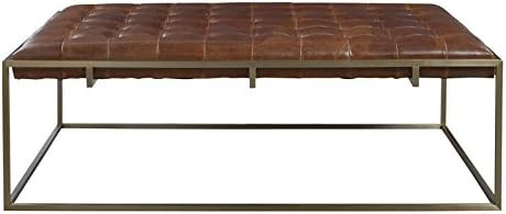 Universal Furniture Curated Collection Travers Cocktail Ottoman in Brompton Brown Leather | Amazon (US)