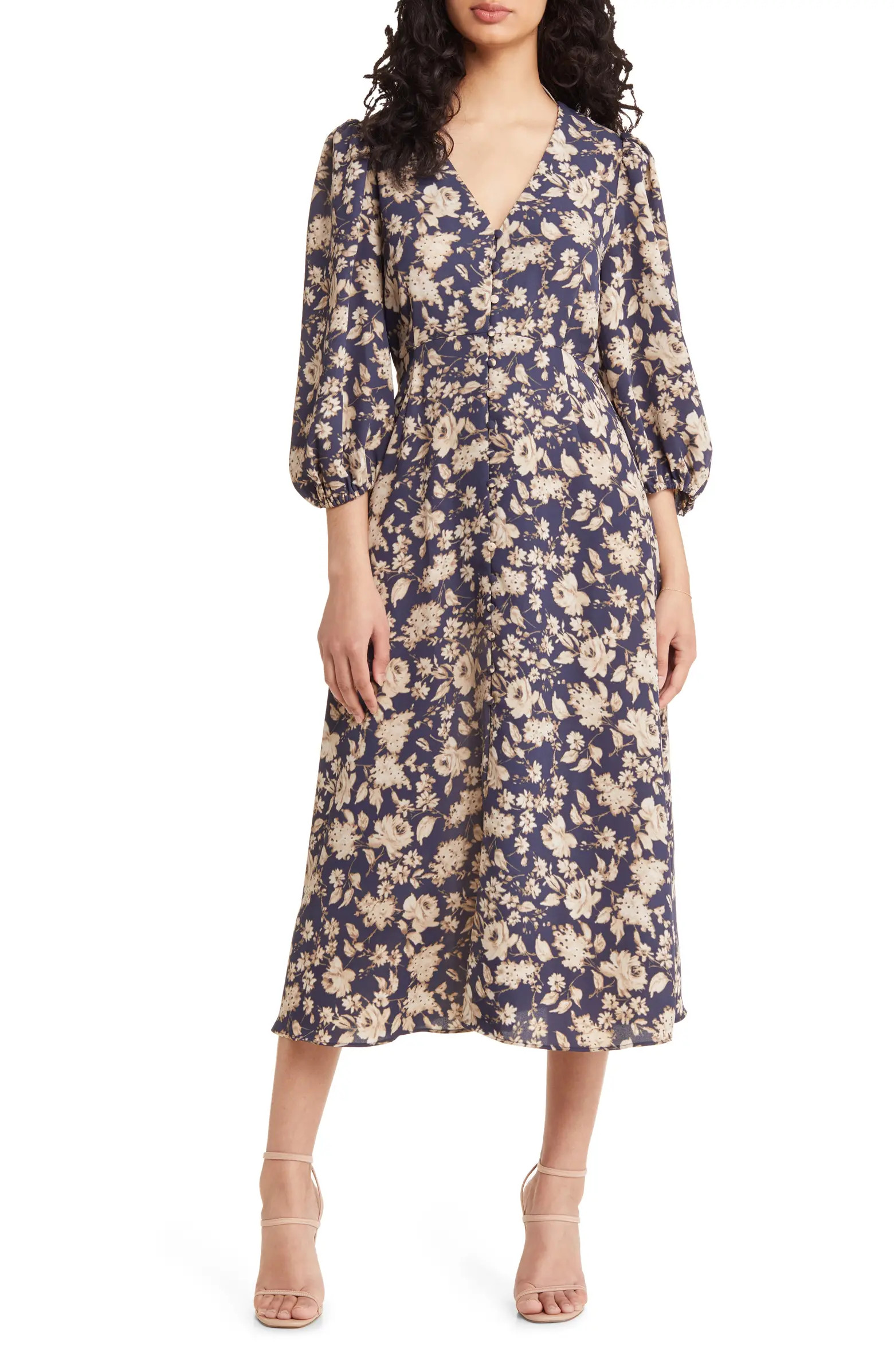 Floral Puff Sleeve Dress | Nordstrom