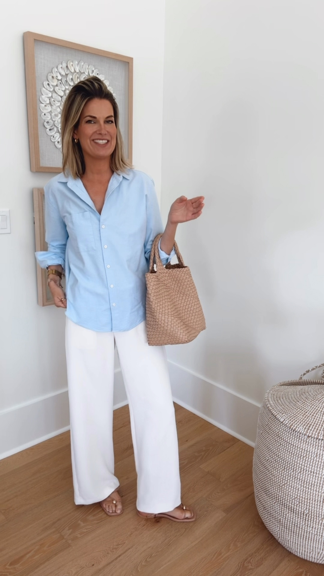 Small top. Small tall wide leg travel pants. I am 5’11”.  

#LTKOver40 #LTKTall #LTKWorkwear