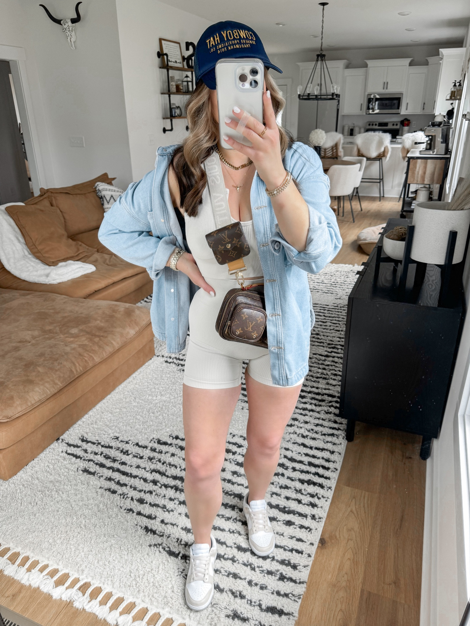 Athleisure Outfit 🖤

Activewear Set — medium
Denim Shirt — small

comfy casual outfit | errands outfit | athleisure outfit | athleisure fashion | athleisure style | activewear matching set | oversized denim shirt | neutral Nike panda dunk low | belt bag | amazon fashion | amazon style 

#LTKFindsUnder100 #LTKFindsUnder50 #LTKShoeCrush