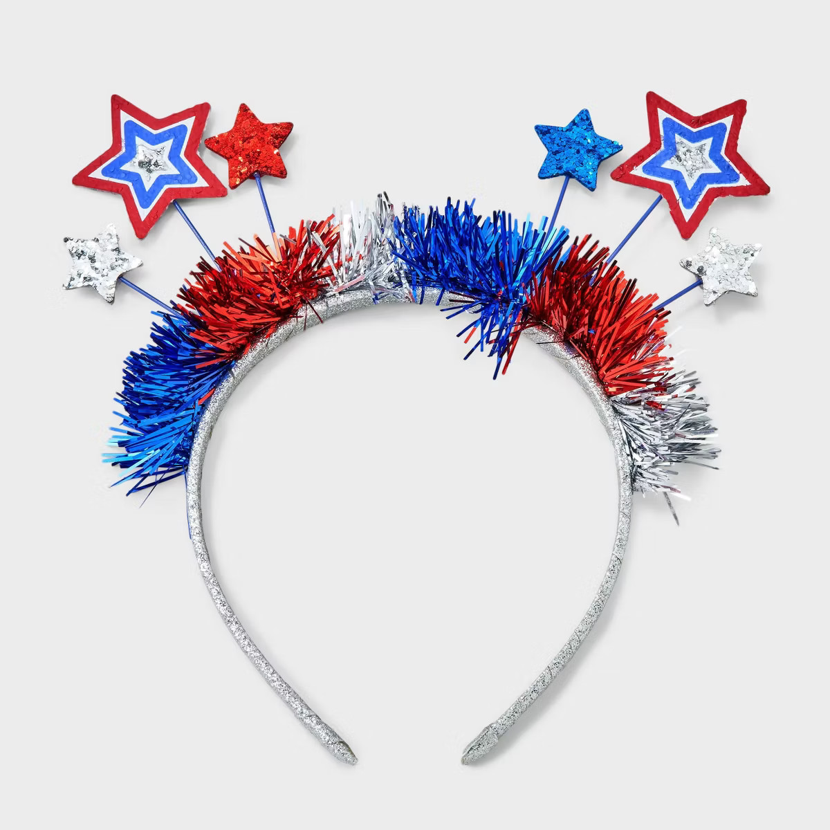 Girls' 4th Of July Tinsel Headband - Cat & Jack™ Blue/White/Red | Target