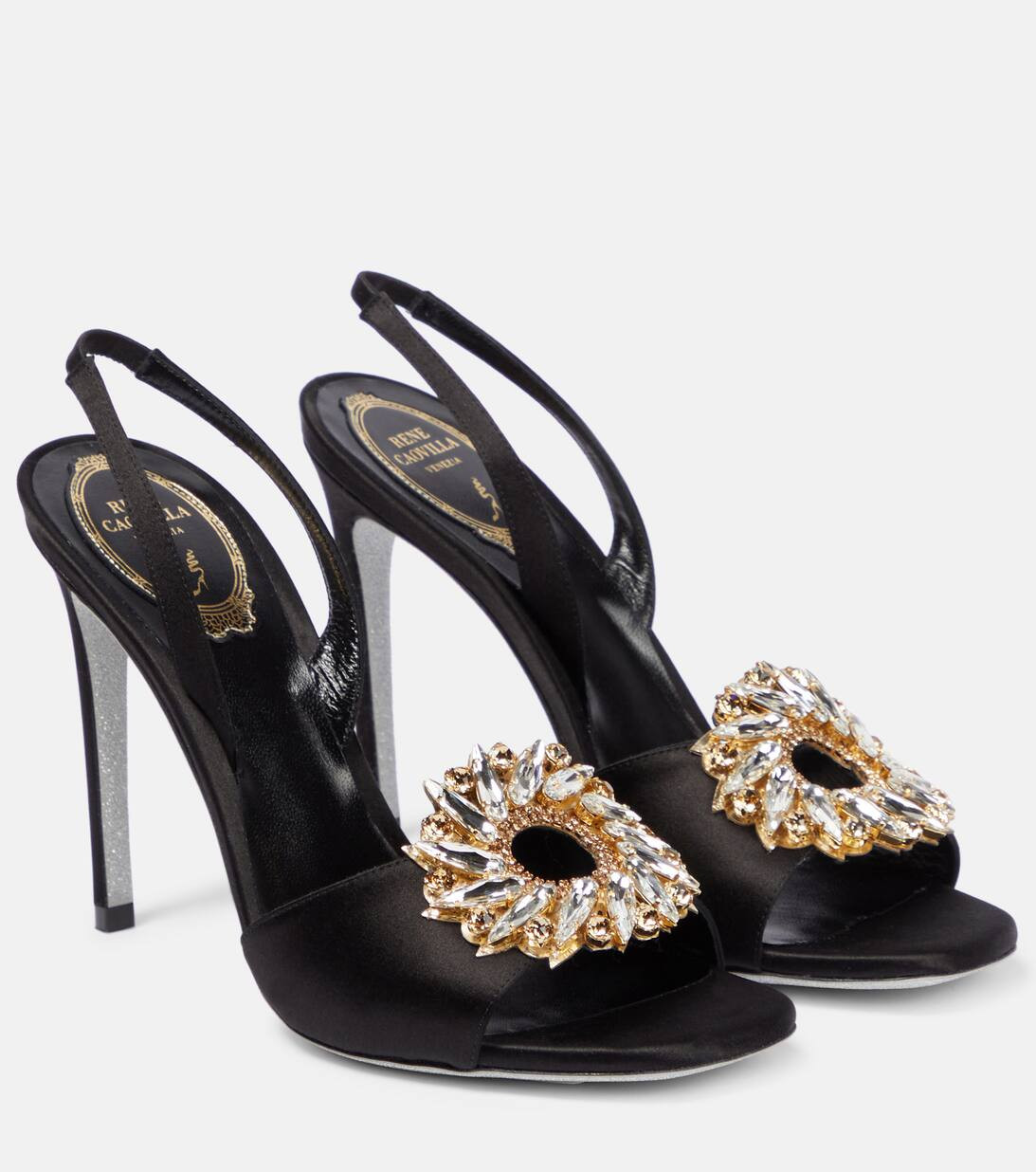 Amanda 105 embellished satin sandals | Mytheresa (US/CA)