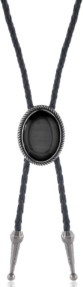 YWMAN Vintage Oval Stone Bolo Tie for Men Women, Rodeo Cowboy Leather Necktie, Native American We... | Amazon (US)