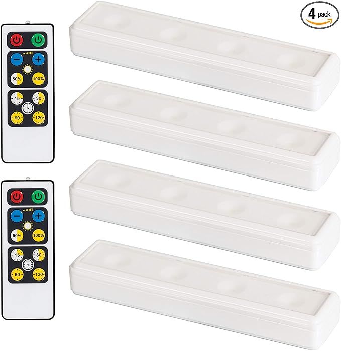 Brilliant Evolution Wireless LED Under Cabinet Light 4 Pack with 2 Remote Controls, Battery Power... | Amazon (US)