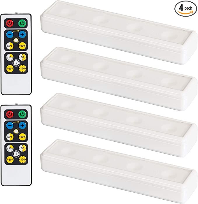 Brilliant Evolution Wireless LED Under Cabinet Light 4 Pack with 2 Remote Controls, Battery Power... | Amazon (US)