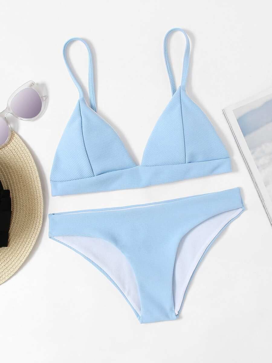 Seam Detail Triangle Bikini Set | SHEIN