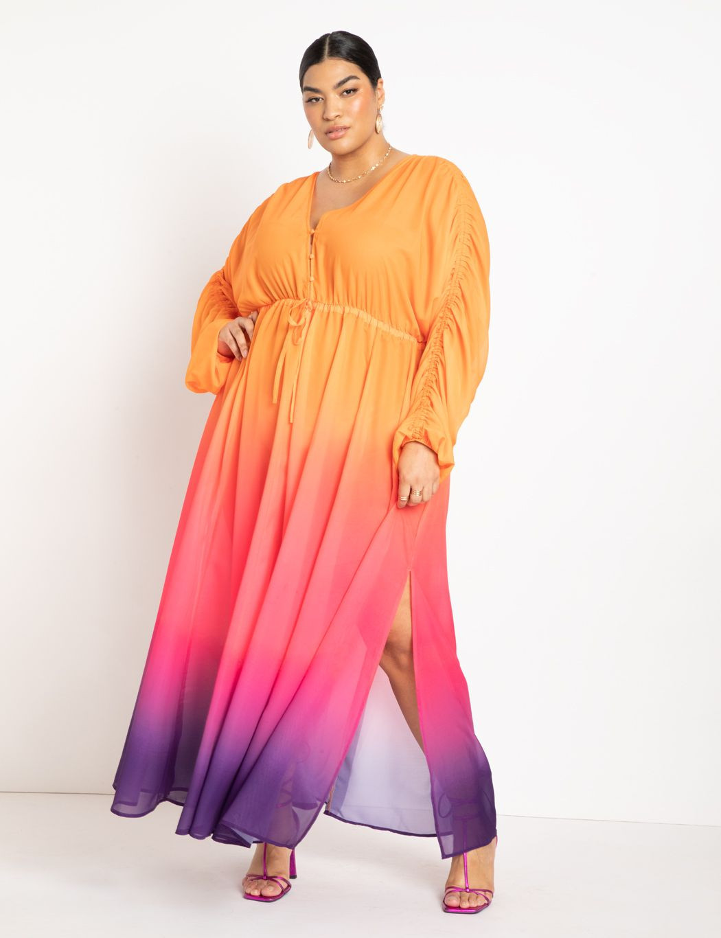 Gabi Fresh Swim x ELOQUII Dramatic Tie Front Coverup Dress | Eloquii