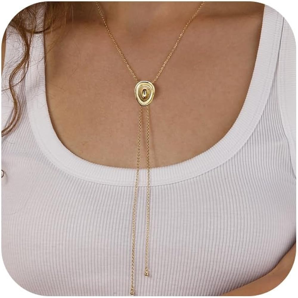 NIXMAX Western Cowgirl Hat Necklace for Women Gold Silver Dainty Bolo Tie Cowboy Outfit Accessori... | Amazon (US)